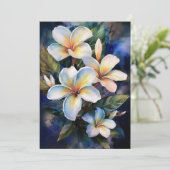 Hawaiian Midnight Plumeria Feestdagenkaart (Staand voorkant)