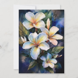 Hawaiian Midnight Plumeria Feestdagenkaart