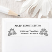 Hawaiian Minimal Hibiscus - Reply Address Etiket (Insitu)