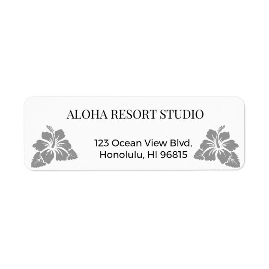 Hawaiian Minimal Hibiscus - Reply Address Etiket (Voorkant)