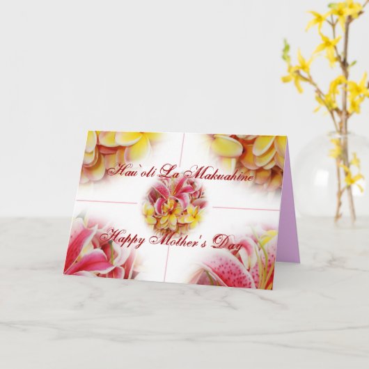 Hawaiian Moederdag floral Kaart (Gele Bloem)