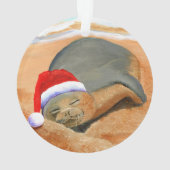 Hawaiian Monk Seal Kerstmis Mele Kalikimaka Ornament (achterkant)