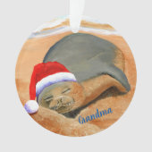 Hawaiian Monk Seal Kerstmis Mele Kalikimaka Ornament (voorkant)
