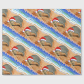 Hawaiian Monk Seal Mele Kalikimaka Wrapping Paper Cadeaupapier (Vlak)