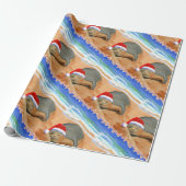 Hawaiian Monk Seal Mele Kalikimaka Wrapping Paper Cadeaupapier (Uitgerold)