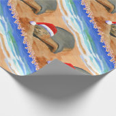 Hawaiian Monk Seal Mele Kalikimaka Wrapping Paper Cadeaupapier (Hoek)