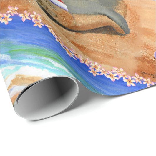 Hawaiian Monk Seal Mele Kalikimaka Wrapping Paper Cadeaupapier (Rol Hoek)