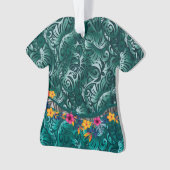 Hawaiian Monstera Barkcloth Fusion Ornament (voorkant)