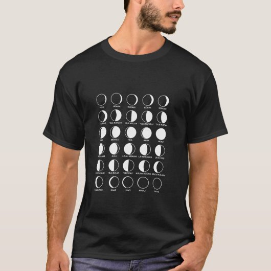 Hawaiian Moon Phases T-Shirt met lange mouwen (Voorkant)