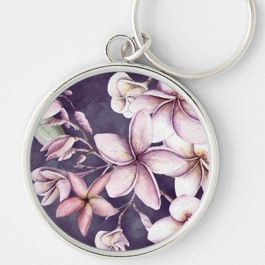 Hawaiian Moonlight Plumeria Sleutelhanger (Voorkant)