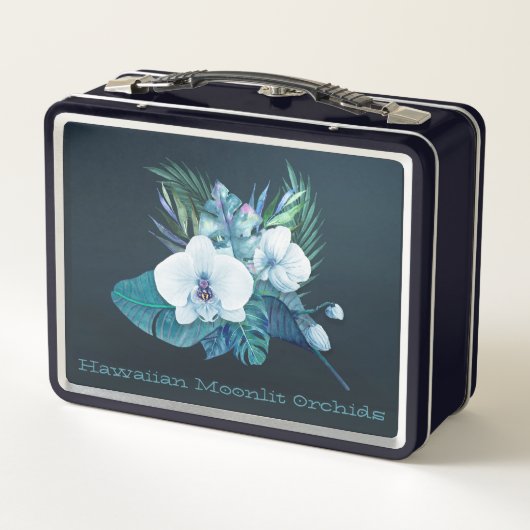 Hawaiian Moonlit Orchids Retro Lunch Box (Achterkant)