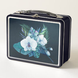 Hawaiian Moonlit Orchids Retro Lunch Box