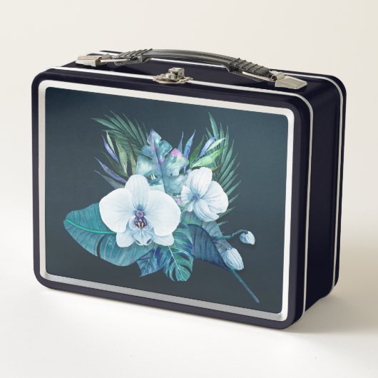 Hawaiian Moonlit Orchids Retro Lunch Box (Voorkant)