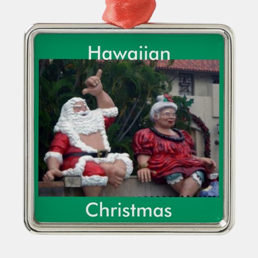 Hawaiian Mr. en Mrs Santa Ornament (Voorkant)