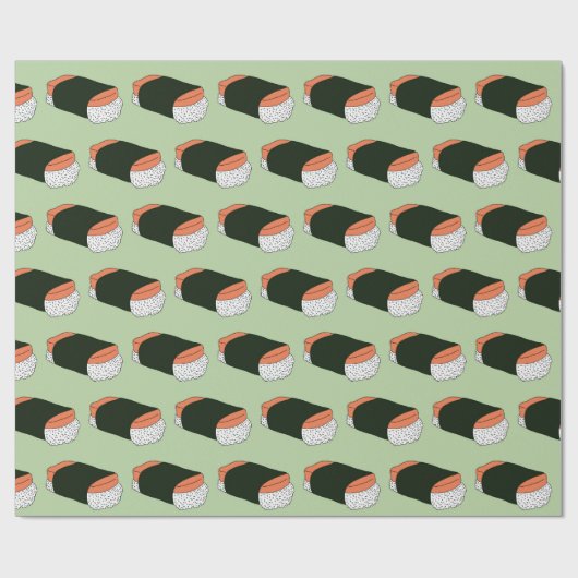 Hawaiian Musubi Food Patterned Verjaardag Cadeaupapier (Vlak)