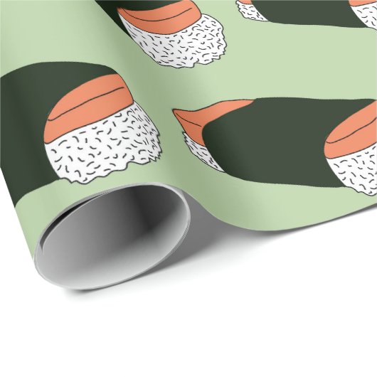Hawaiian Musubi Food Patterned Verjaardag Cadeaupapier (Rol Hoek)