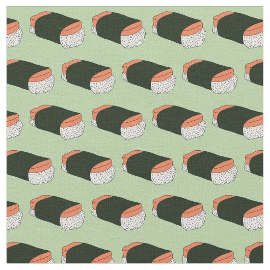 Hawaiian Musubi Sushi Food Pattern Stof (Close Up)