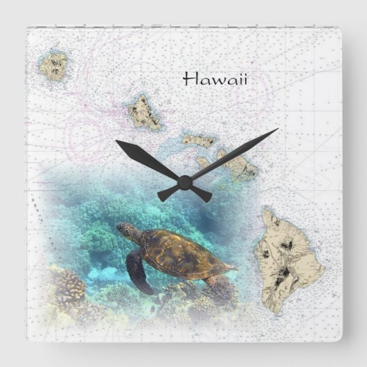 Hawaiian Nautical Map klok (Voorkant)