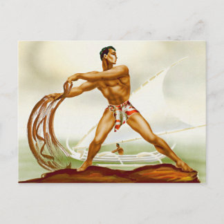 Hawaiian Net Fisherman Briefkaart