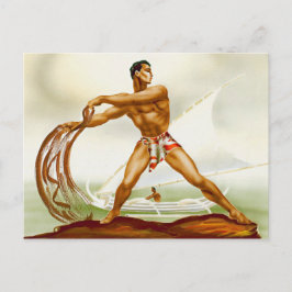 Hawaiian Net Fisherman Briefkaart