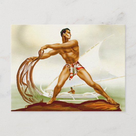 Hawaiian Net Fisherman Briefkaart (Voorkant)