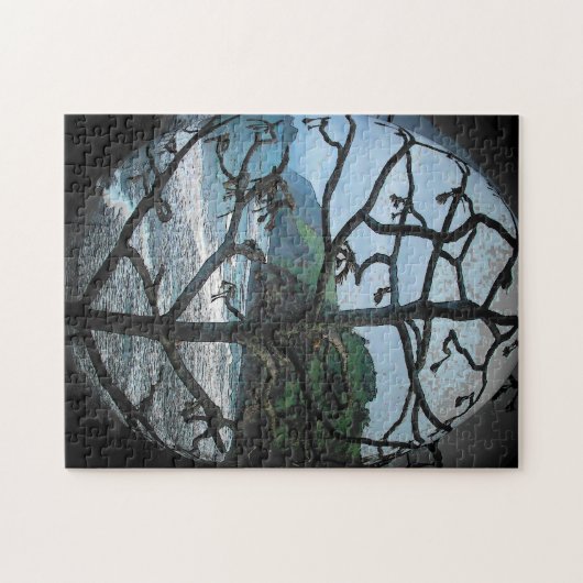 Hawaiian Ocean Beach Tree Foto Uitzicht Legpuzzel (Horizontaal)