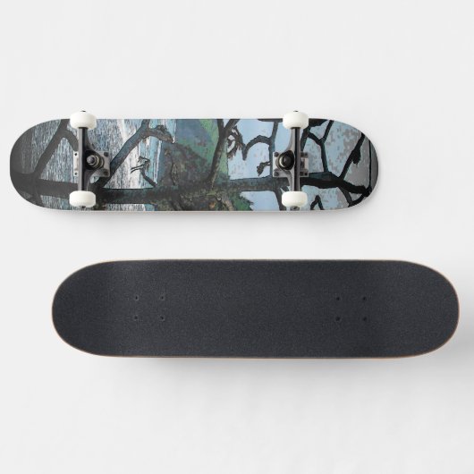 Hawaiian Ocean Beach Tree Foto Uitzicht Skateboard (Horizontaal)