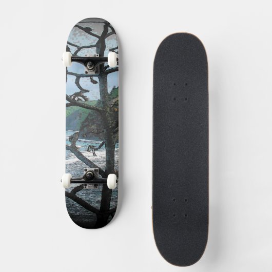 Hawaiian Ocean Beach Tree Foto Uitzicht Skateboard (Voorkant)