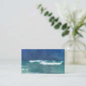 Hawaiian Ocean Hawaii Waves Aqua Blauwgroen Blue S Visitekaartje (Staand voorkant)