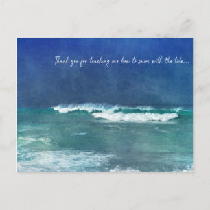 Hawaiian Ocean Quote Waves Aqua Blauwgroen Blue Su Briefkaart