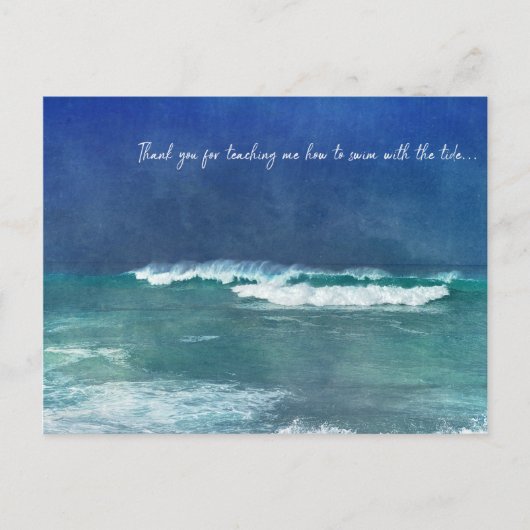 Hawaiian Ocean Quote Waves Aqua Blauwgroen Blue Su Briefkaart (Voorkant)