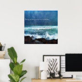 Hawaiian Ocean Quote Waves Aqua Blauwgroen Blue Su Poster (Thuiskantoor)