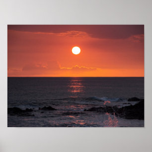 Hawaiian Ocean Sunset - Hawaii Zonsondergangen Poster