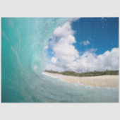 Hawaiian Ocean Wave Beach Aqua Blue Tissuepapier (Voorkant)