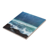 Hawaiian Ocean Waves Aqua Blauwgroen Blue Surf Lav Tegeltje (Zijkant)