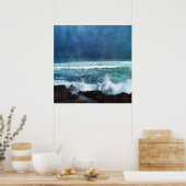 Hawaiian Ocean Waves Aqua Teal Blue Surf Lava Sea Poster (Keuken)
