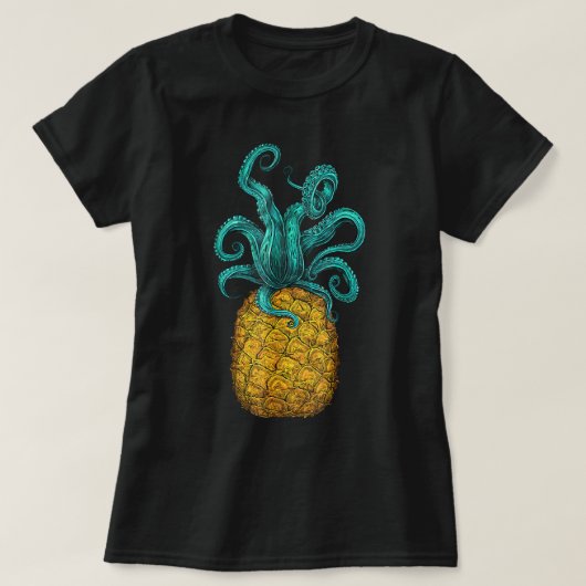Hawaiian Octopus Pineapple Aloha Beach Hawaii Summ T-shirt (Design voorkant)