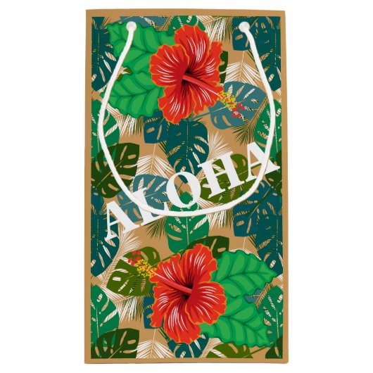 Hawaiian Oerwoud Foliage Hibiscus ALOHA Klein Cadeauzakje (Achterkant)