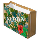 Hawaiian Oerwoud Foliage Hibiscus ALOHA Large Cadeautasje (Voorkant Gekanteld)
