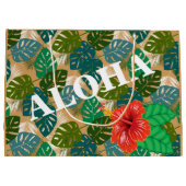 Hawaiian Oerwoud Foliage Hibiscus ALOHA Large Cadeautasje (Achterkant)
