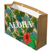 Hawaiian Oerwoud Foliage Hibiscus ALOHA Large Cadeautasje (Achterkant Gekanteld)