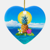 Hawaiian Ornaments with Couple's Names, Date Keramisch Ornament (Achterkant)