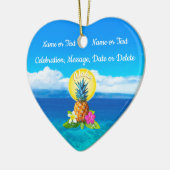 Hawaiian Ornaments with Couple's Names, Date Keramisch Ornament (Links)