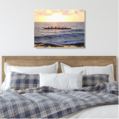 Hawaiian Outrigger Canoe op Sunset Canvas Afdruk (Insitu (Slaapkamer))