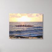 Hawaiian Outrigger Canoe op Sunset Canvas Afdruk (Voorkant)