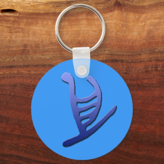 Hawaiian Outrigger Petroglyph Sleutelhanger (Voorkant)