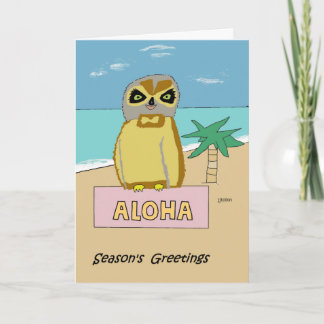 Hawaiian Owl Holiday Kaart