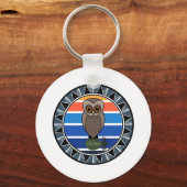 Hawaiian Owl Pueo Cartoon Sleutelhanger (Voorkant)