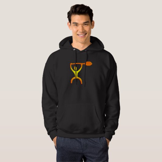 Hawaiian Paddle Man Petroglyph Hoodie (Voorkant volledig)