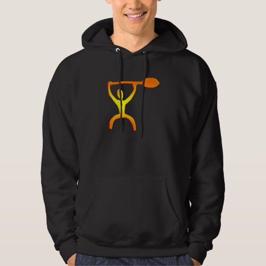 Hawaiian Paddle Man Petroglyph Hoodie (Voorkant)